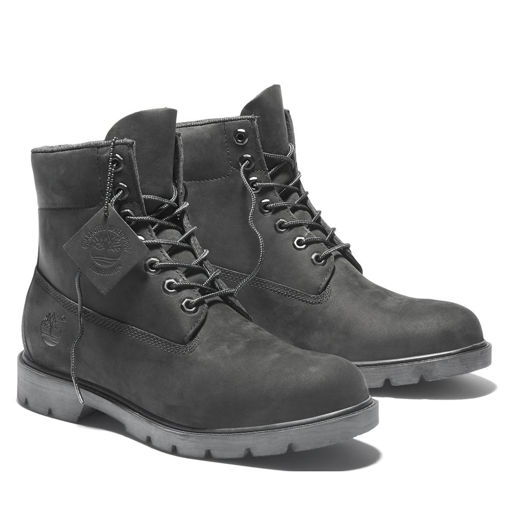 Bocanci De Zapada Timberland Barbati Negrii - 6-Inch Basic Waterproof - Romania - IKOYXV740